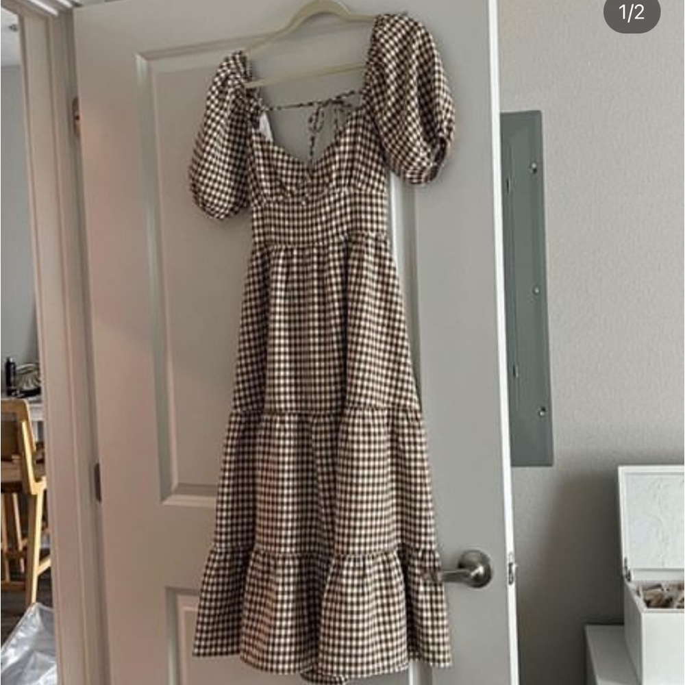 Gingham maxi dress